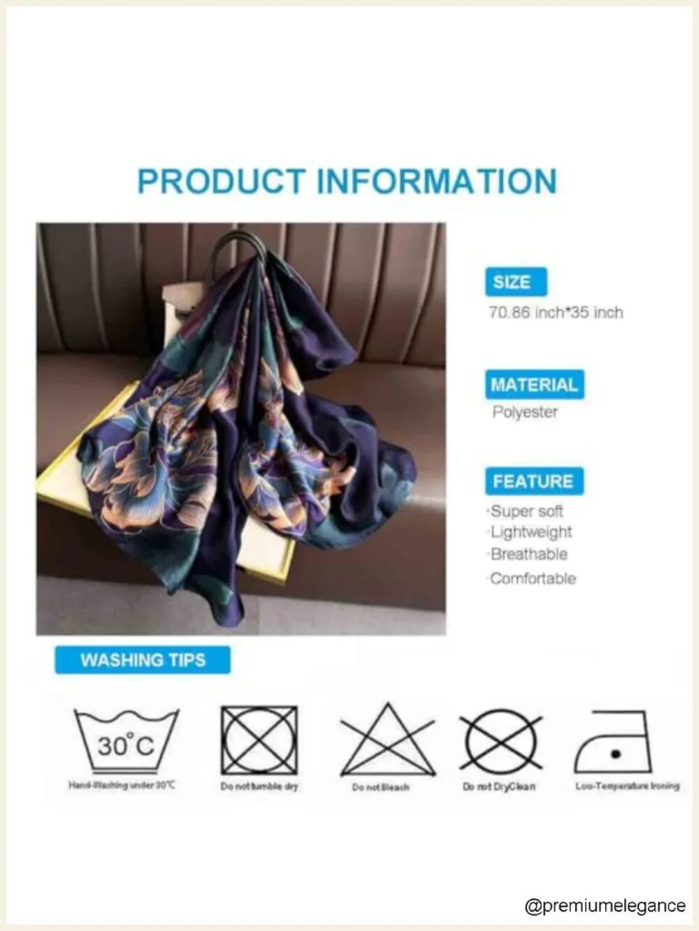 Women's Lightweight Floral Print Scarf Shawl Wrap, Polyester